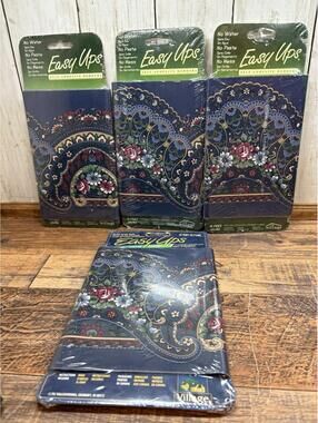 4x Easy Ups Self Adhesive Wall Borders Decorative Edge Floral Paisley 15 ft Vtg